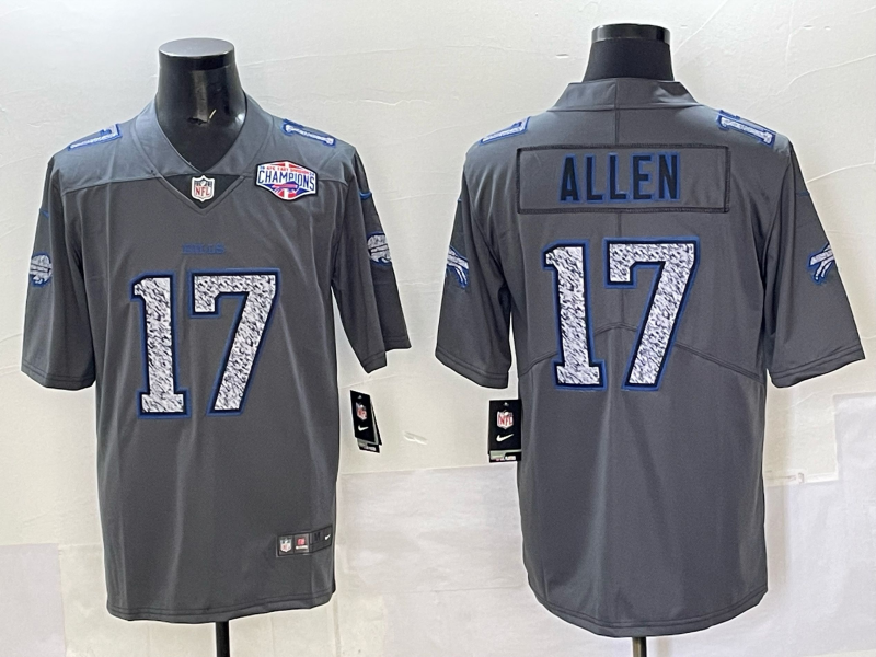 Men Buffalo Bills #17 Allen Grey Nike 2025 Limited NFL Jersey style 006